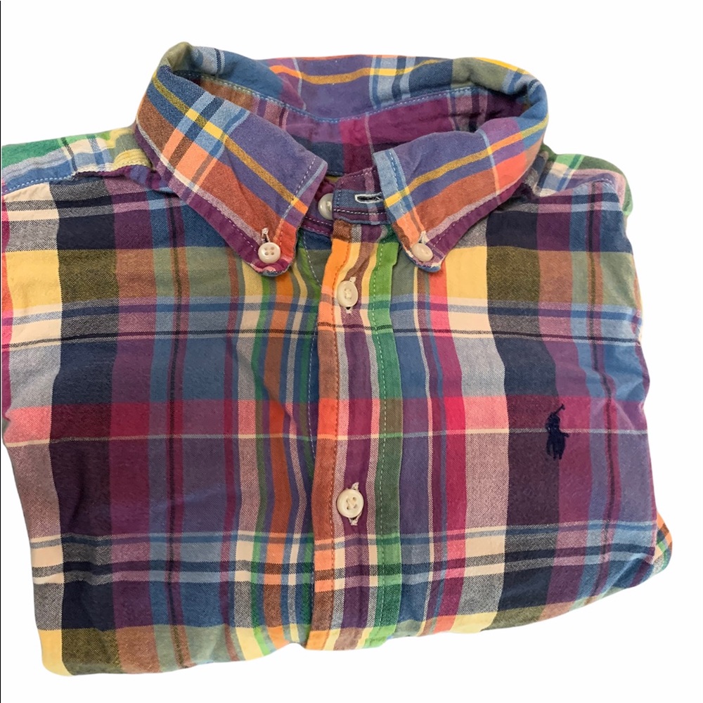 2 Ralph Lauren Boys Plaid Button Down Shirts
